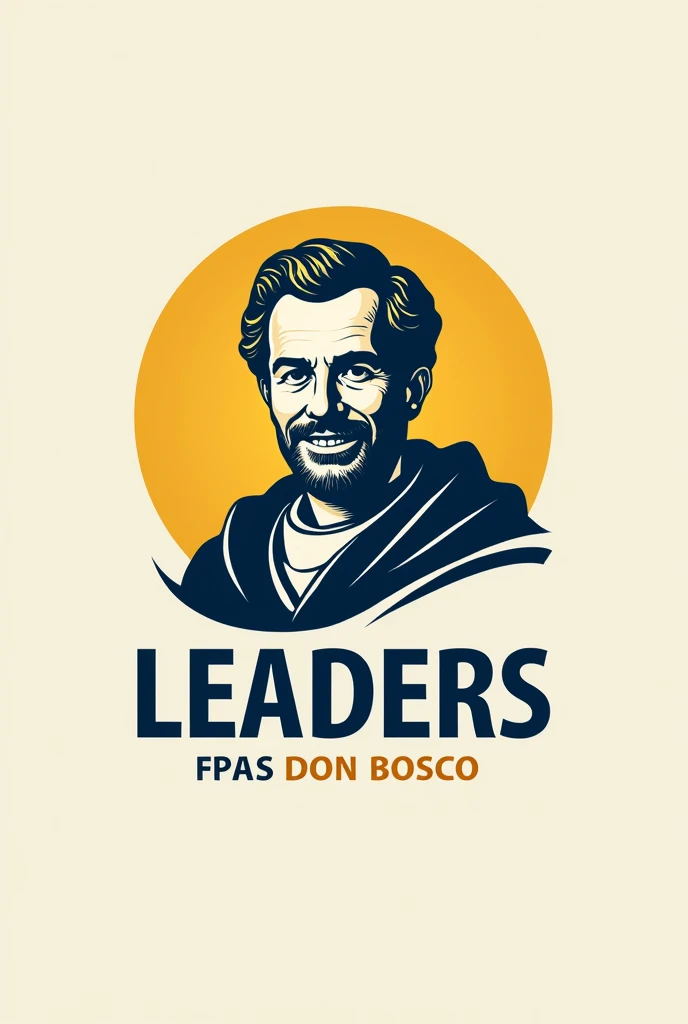 Don Bosco logo and along with the word LEADERS in Spanish with the colors blue and yellow