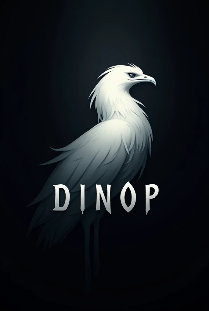 a logo that has the name DINOP having a white Xolmis irupero with an air of darkness