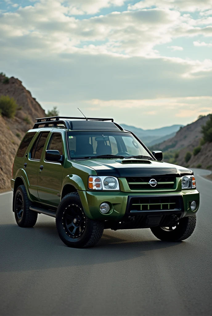 Nissan Liberty 2001 with Army Green paint and Black megs with Body kits