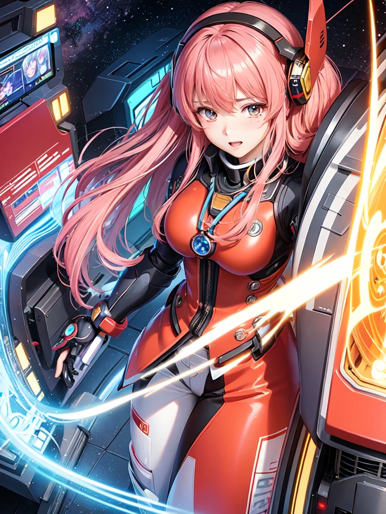 Female anime style Dorbach ,Cyber Mecha Shrine Maiden 2D, ((Pilot)((Highest quality)), ((masterpiece)), (detailed) ((Centered Images)) Crying face