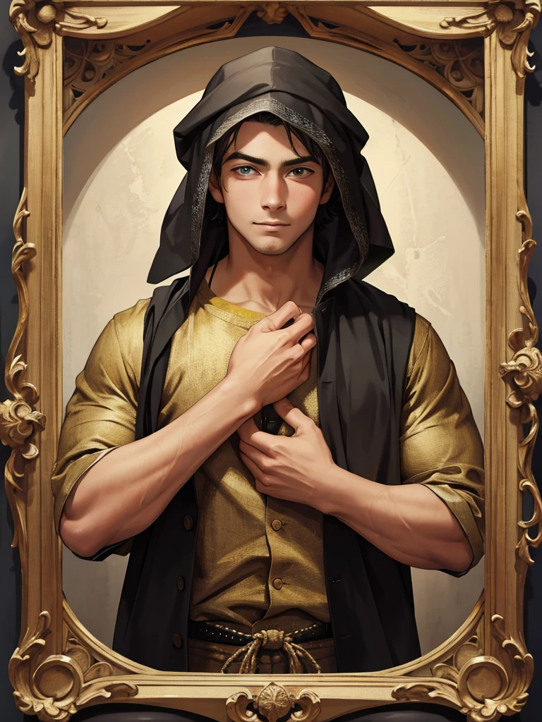 Highest quality, masterpiece, High resolution, One person,male,alone,Upper Body,