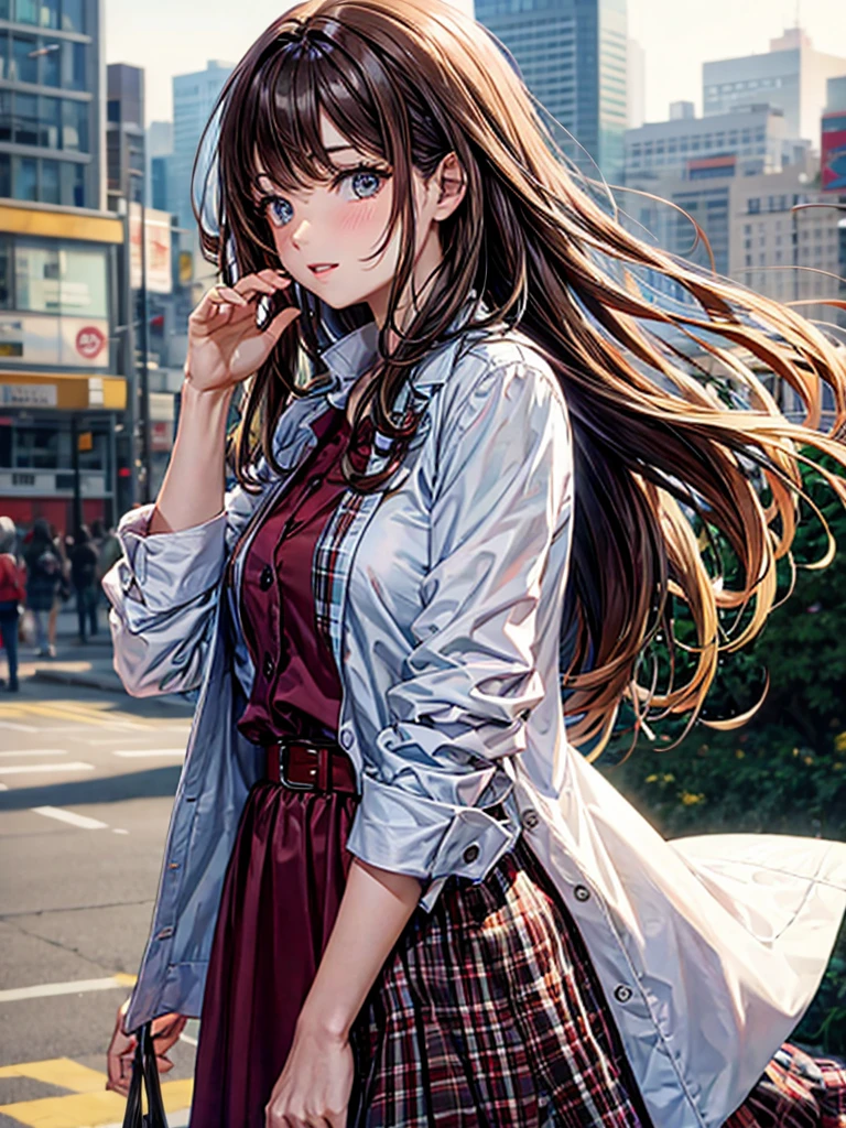 Woman, Bullish, on-American, forst, sexly, brown hair brown eyes, loose hair