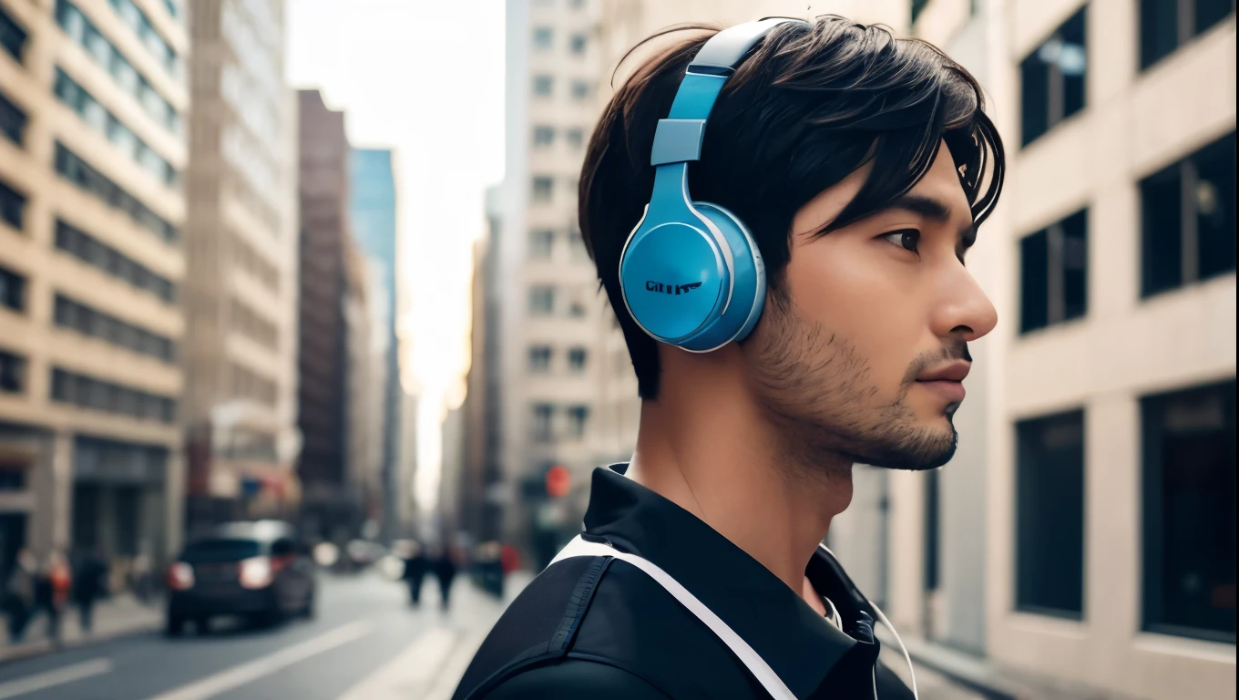 Man wearing headphones
