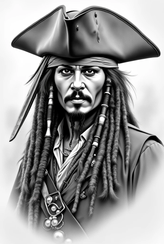 Pirates of the Caribbean Johnny Depp Pencil Drawing