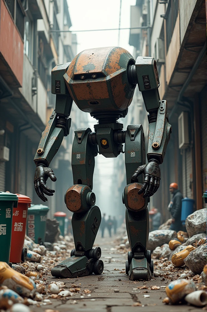 Garbage pusher robot