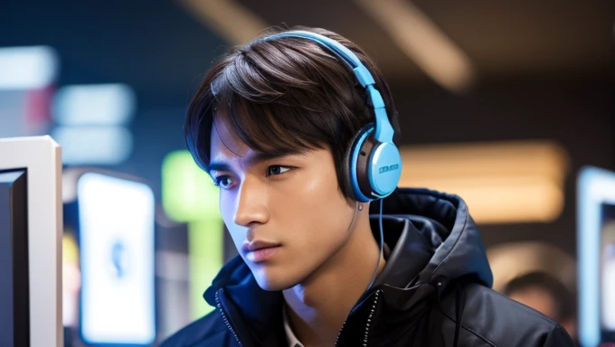 Man wearing headphones