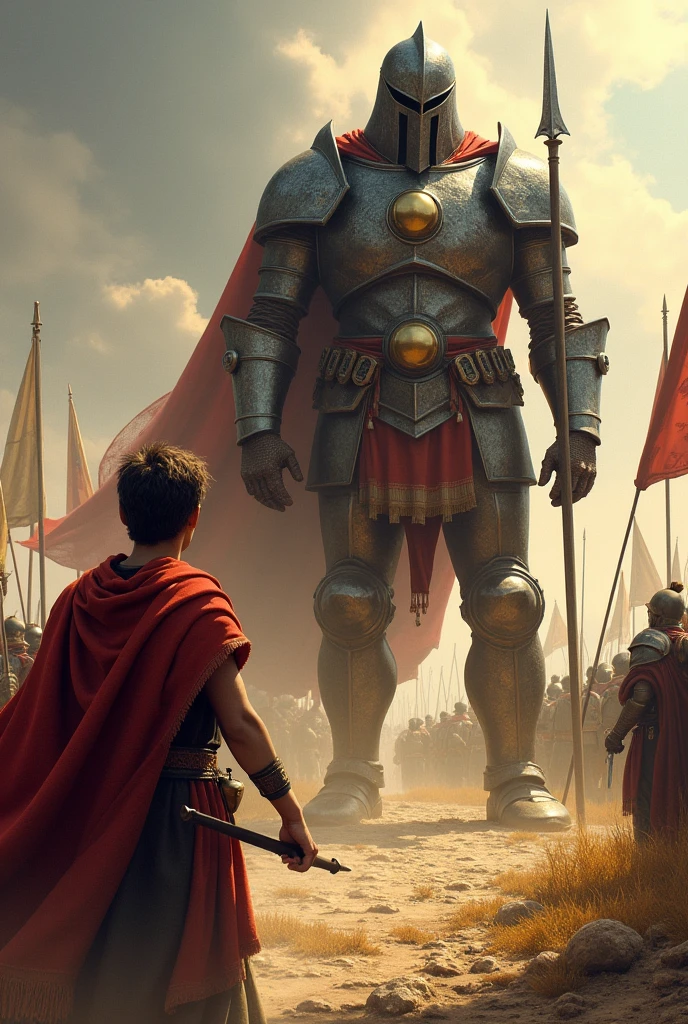 Image of King David against Goliath in form