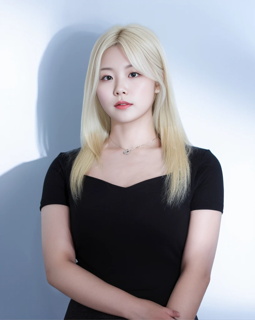 Maintain your hairstyle, slim body, Slim jawline, 26 years old, Korean woman, high quality, Give me some more body correction
