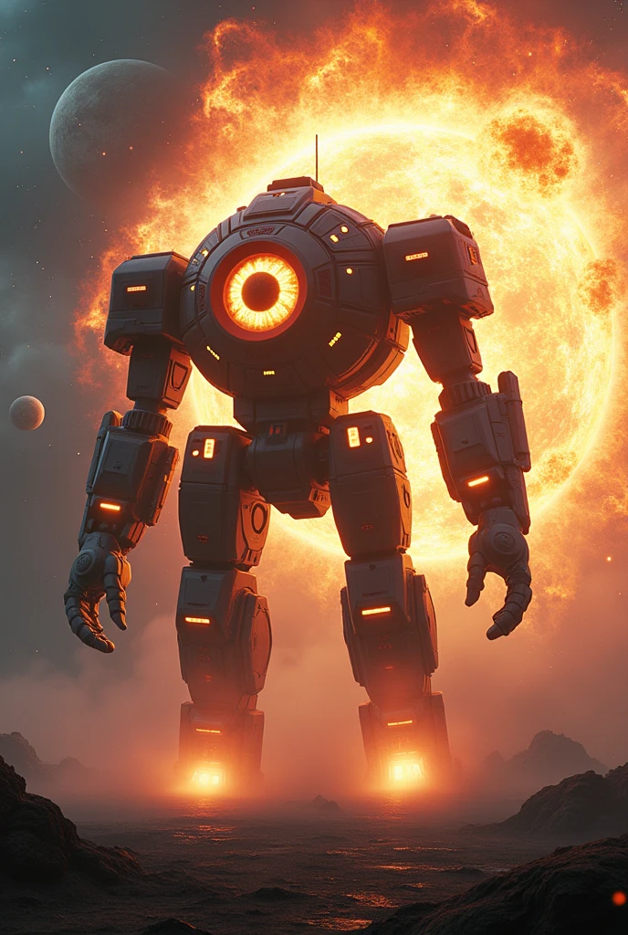 masterpiece, Highest quality, Highly detailed CG, 8k、 wallpaper, sf、universe空間で、Future Science、Science Fiction、(The moment the giant weapon bursts into flames)、Eye-shaped laser cannon、planet、universe、shooting、
