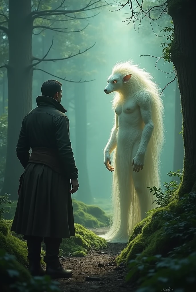 Then the hunter saw a magical creature then magical creature said 'are you wanted to be immortal '
