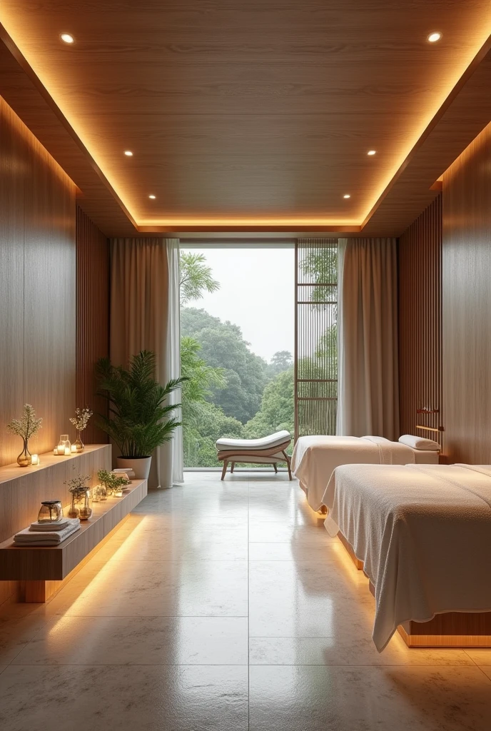 Create a simple yet luxurious spa area within a hotel