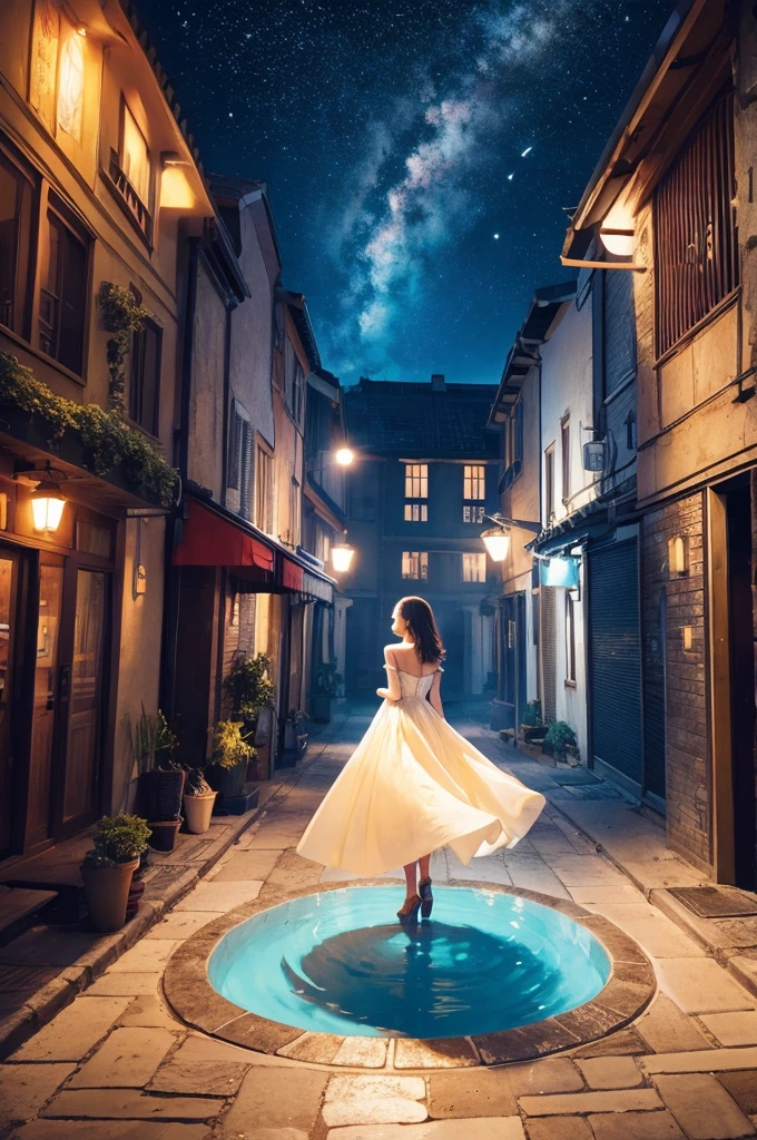 A fun future、An illustration、alone、Beautiful woman、Aspect Ratio 16:9、Shining