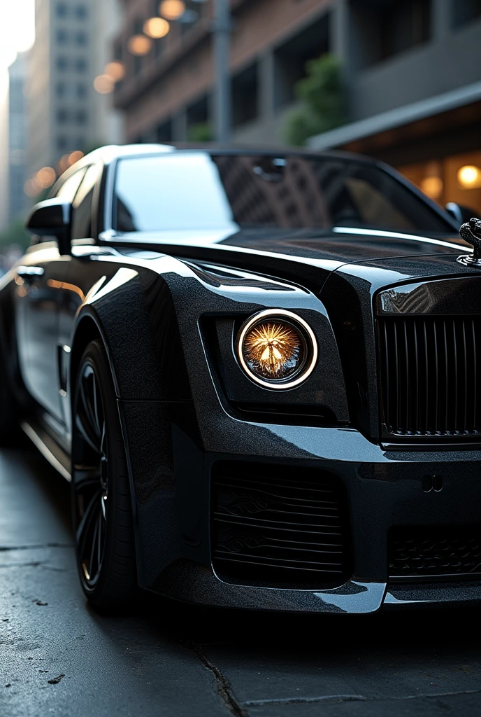 Black rolles roys , replacement rolles roys logo to cobra snake , replace dragon eye in headlight