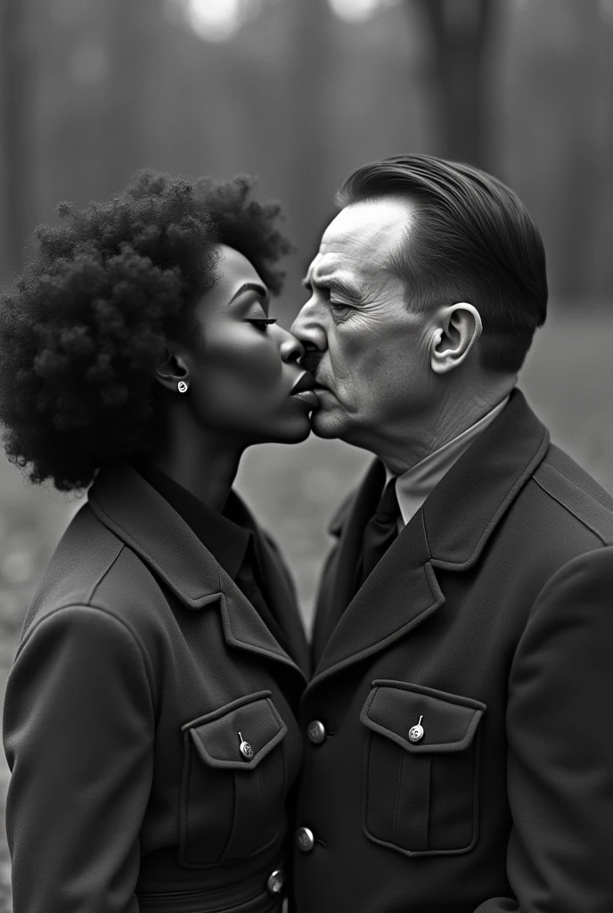 Hitler kissing black woman