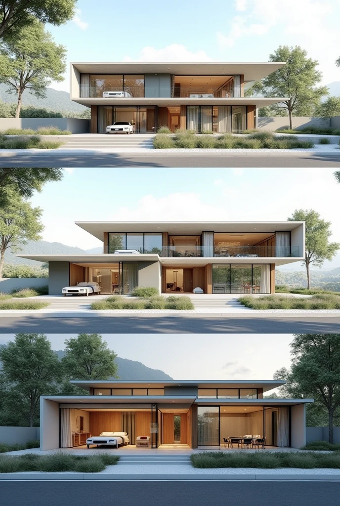 Make a house design on paper. A 4 bedroom house, but without 2 floors, she is totally on the ground. Do it as if an architect were drawing it.