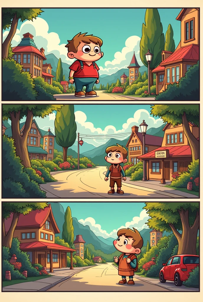 Create a comic strip with a story and old cartoons 
