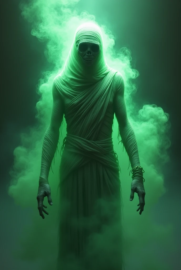 Mummy with a green smoke shield