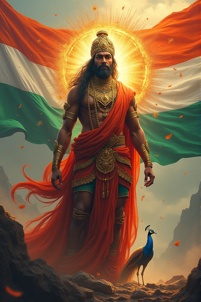 "Bhuvanashankar" name with Indian flag and peacock