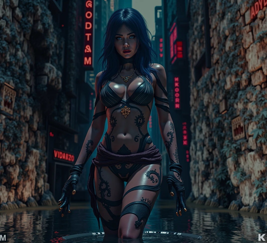 Lady Lucc
Remix
Prompts
Copy
(high quality,realistic),(cyberpunk,sci-fi) ,beautiful girl, Revy from Black Lagoon anime, breasts, long hair, machine arms, pointing a gun at viewer, (vivid colors,neon lights),(dystopian city,futuristic buildings), (technological devices,advanced technology),(smoke,steam),(dark alleyway,reflective puddles),(rainy night,heavy rainfall),(glowing tattoos, intricate patterns),(street art,murals),(metallic reflections,shimmering surfaces),(intense gaze,expressive eyes),(sharp focus,ultra-detailed), (gritty atmosphere,urban decay)