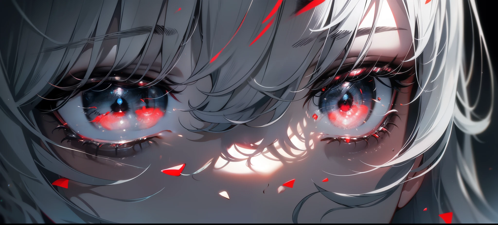 masterpiece, 1 person, Upper Body, Close-up, Be in front, Yandere,Menhera,View your viewers, TV Eyes, Monitor with eyes in the background, Inside the door, Red eyes, Blood, long Silver Hair, Silver Hair, skirt, pleated skirt, crazy,多くのdetailed, Rear Viewer, Turned his head to look at the viewer, Emotionless, Dimly lit room, Only the light from the TV monitor, Monitor with your eyes, Many screens displaying different things, 1 person in a screen, detailed eyes in the other screens, bright, Blood on face, Blood on hair, Blood dripping from eyes, Eye of the Cross, Pale skin, another々monitor, Emotionless face, bright色, Shine eyes, Long Hair, Silver Hair, My eye is split in half, detailed, neon eyes, Beautiful Eyes, Cool eyes, large monitor screen displaying Beautiful Eyes in background, The girl in the middle, silhouette of a The girl in the middle, red lighting, Red eyes, Blood, detailed, Shine, Dimly lit room, Lighting from the screen, A giant girl is projected onto the giant screen in the background. , Long Hair,In the cinema room, Dim lighting, bright照明, Red eyes, Girl on screen panel, Screen Panel Eyes, 長いSilver Hair, Long Hair, hair Shine, bright, detailed, detailed lighting, bright hair, bright face, View your viewers, Dimly lit room, Screen Monitor Panel, A monitor showing, Emotionless expression, Eyes on monitor screen, たくさんmonitorパネル, Section Panel, Shine eyes, Red eyes,