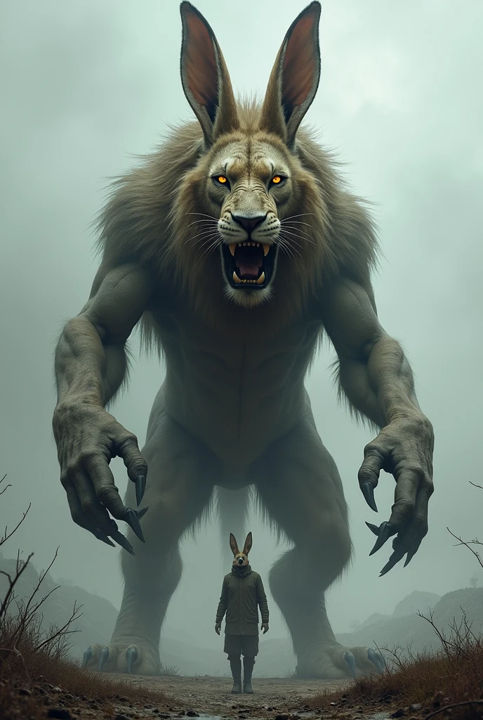 Dangerous looking Fusion of rabbit and lion