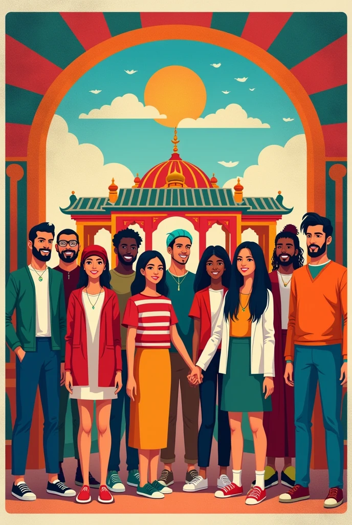 make a poster showing respect to culture, gender, age, religion and social status

Simple picture 