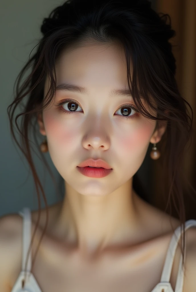 realistic photo, 25-year-old Japanese woman, nude, looking at the camera, from above, detailed face and body, natural lighting, high resolution, photorealistic, 32mm, (best quality,8k, high res,masterpiece:1.2),ultra-detailed,(realistic, photorealistic,photo-realistic:1.37), realistic skin texture, detailed eyes, and lips, beautifully detailed face, long eyelashes, smooth skin, natural body shape