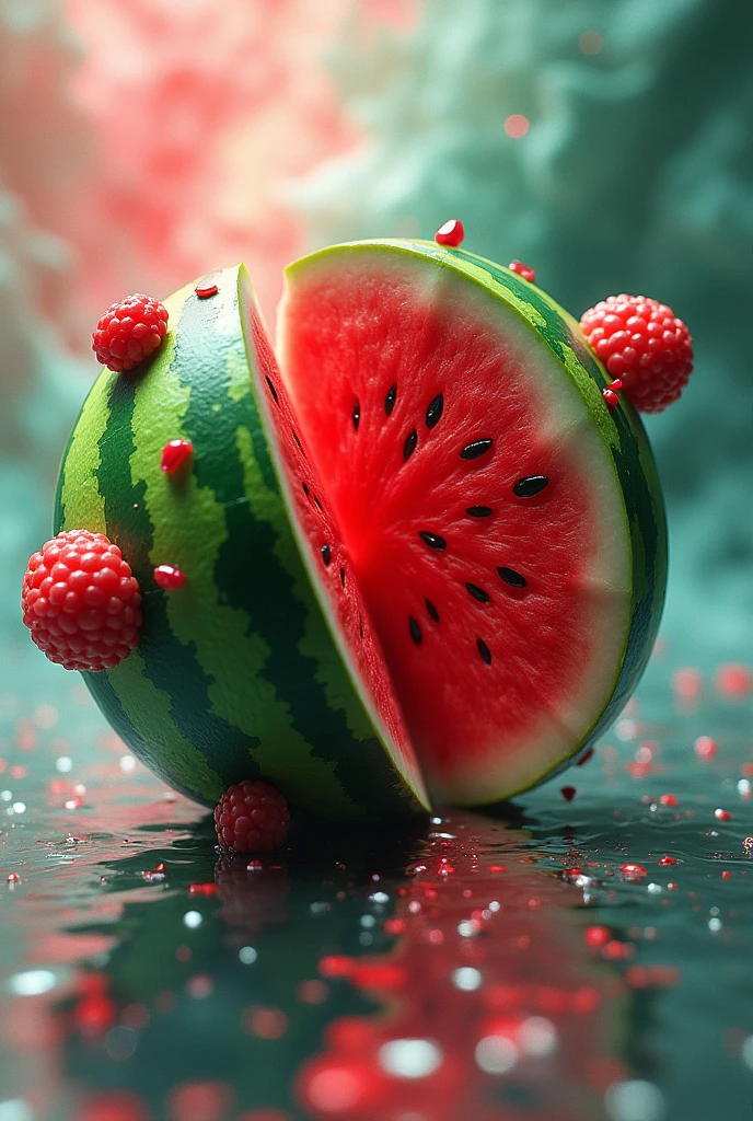 an abstract image of watermelon