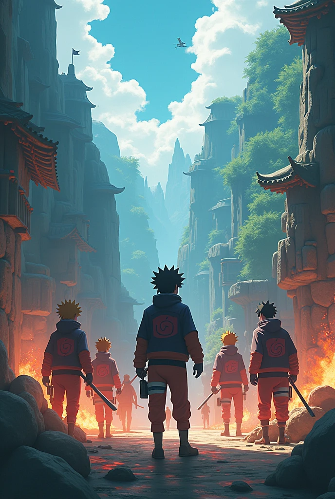 Among us and its characters with Naruto features and appearance