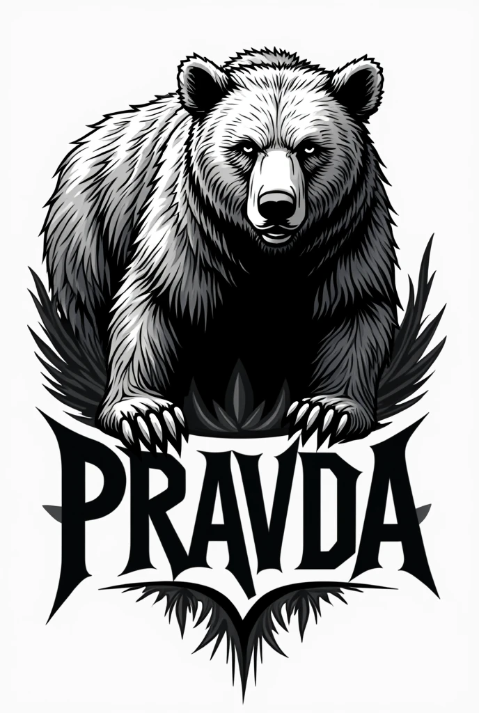 Rock band logo with a bear, it has to say PRAVDA
