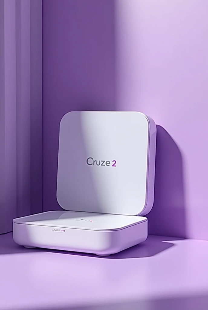 Ceate a design for Cruze tv hybrid IPTV box and remote with professionally design and with purple and white background