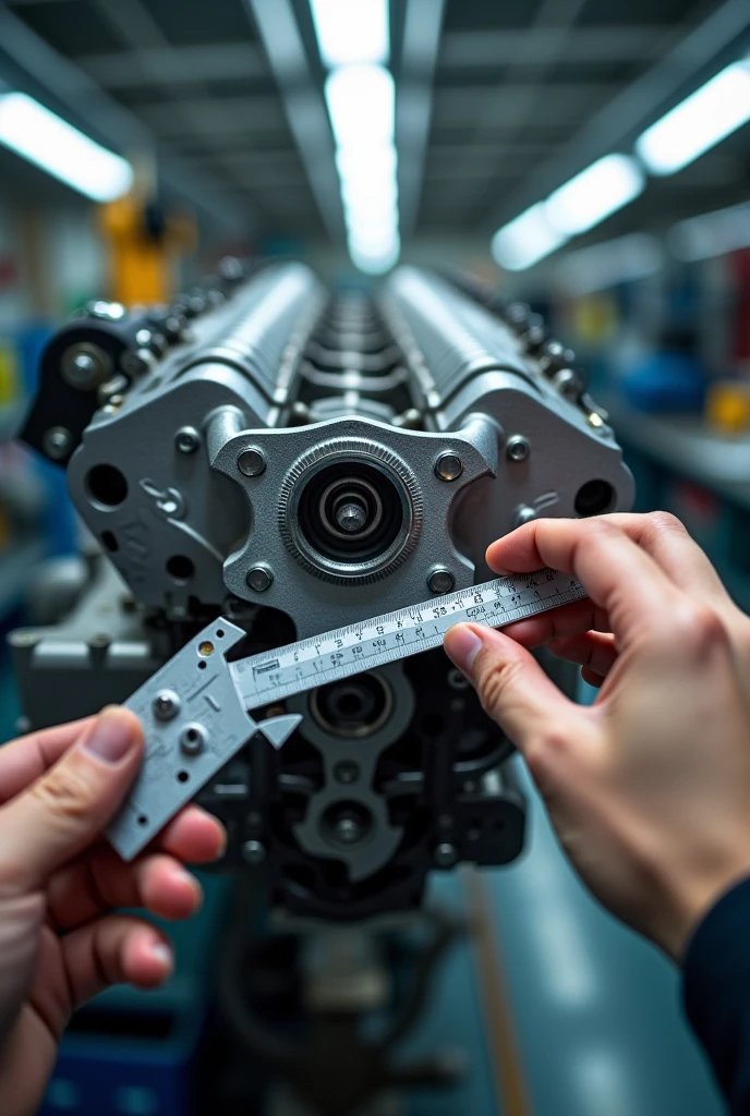 Imagine a measurement of a Toyota engine head, a first person view