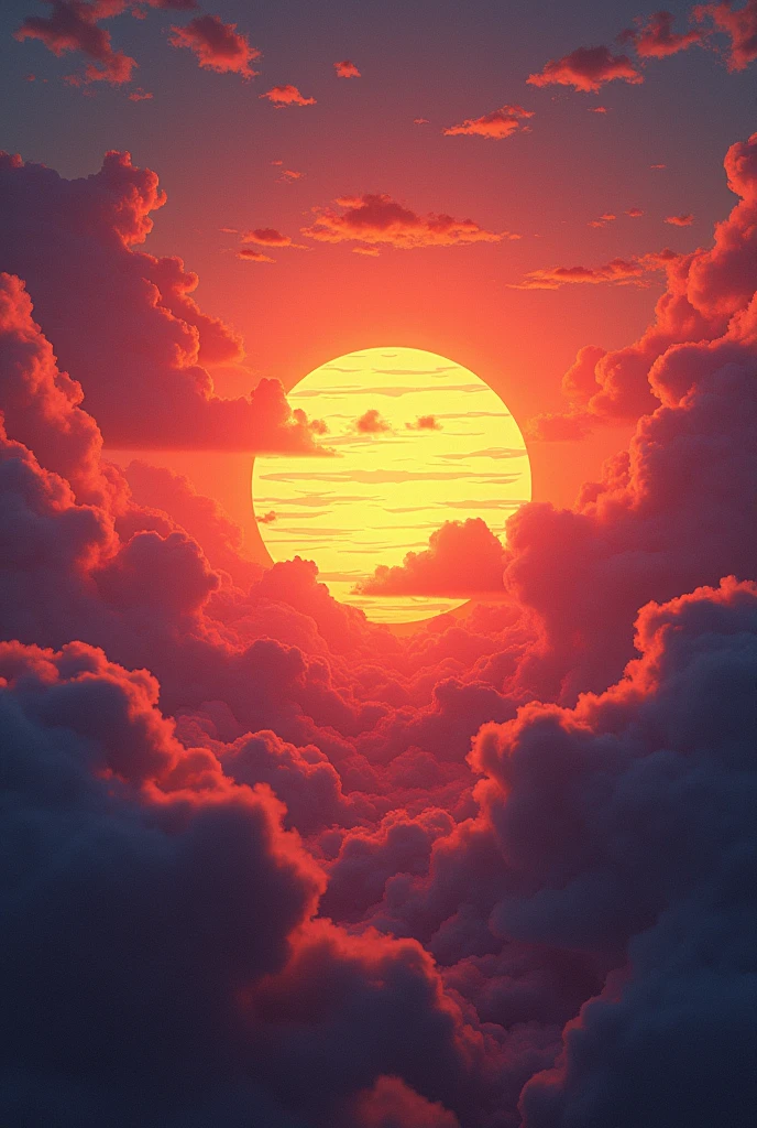 generate cover photo of an avant-garde sunset