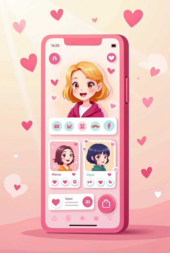 Image of a matching app
(In Japanese version「Marimari」In line with the impression of)