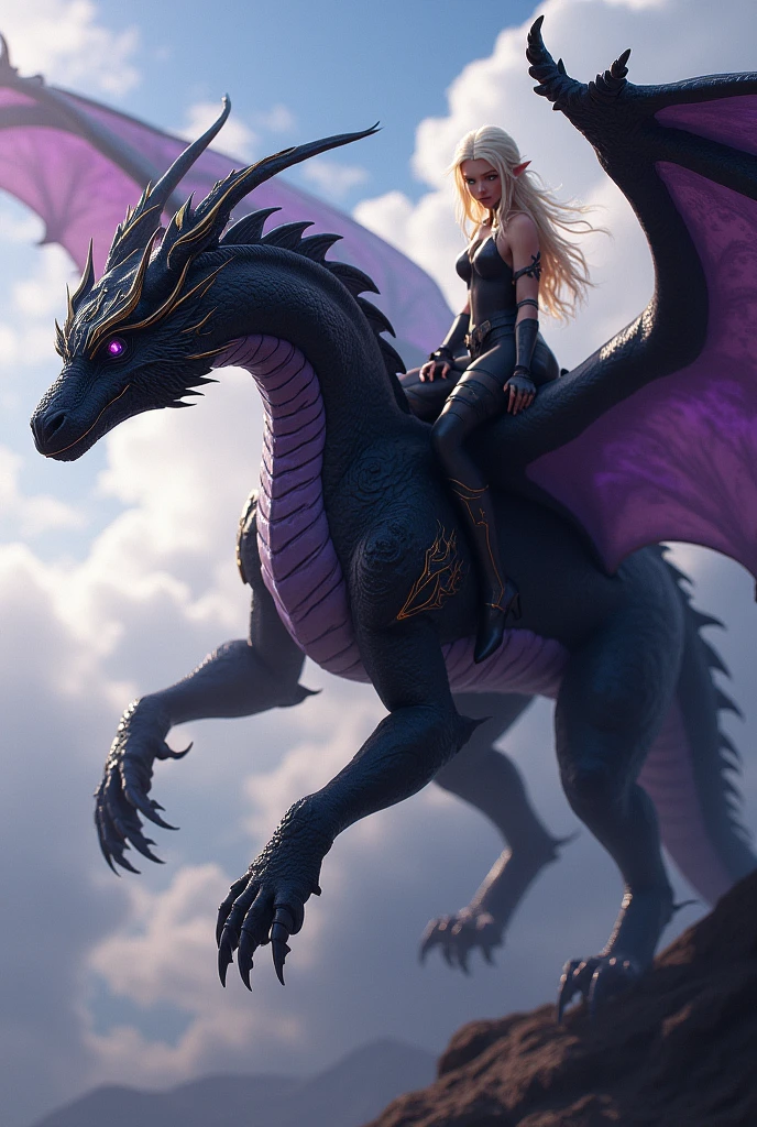 "Anime girl riding a dragon, aesthetic and stylish."