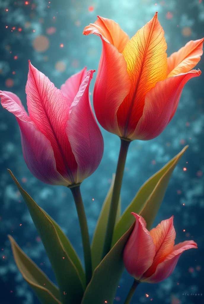 Create tulips in vordado style