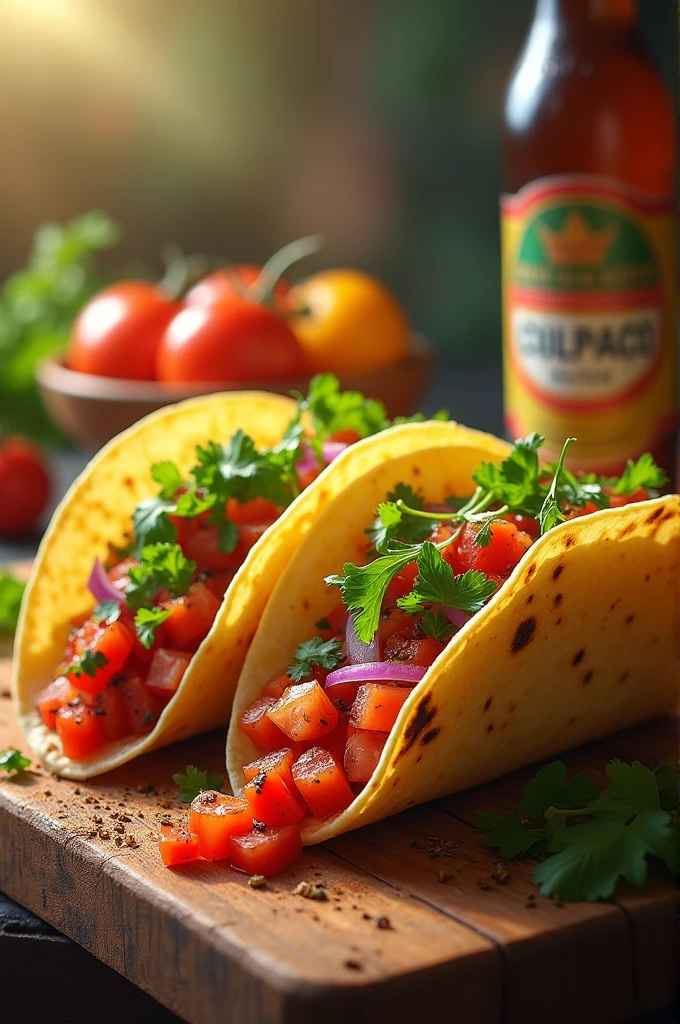 Tacos are the most delicious-looking food that has a dough filled with vegetables.