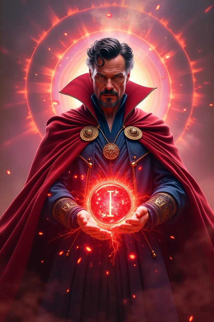 Make doctor strange with a red infinity gem 