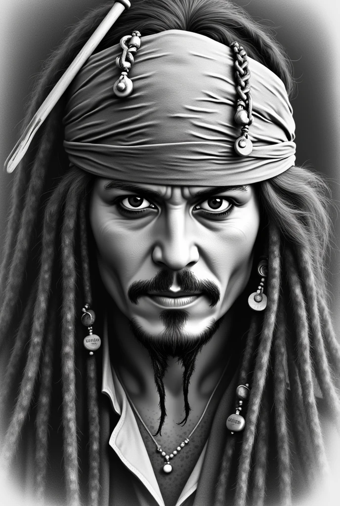 Pirates of the Caribbean Johnny Depp Pencil Drawing