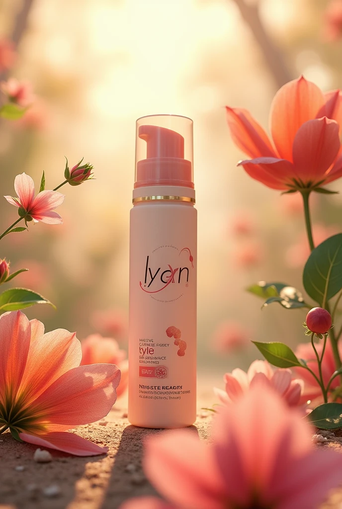 I want you to create a natural cosmetics brand, the brand name is Lyar in pink and orange.