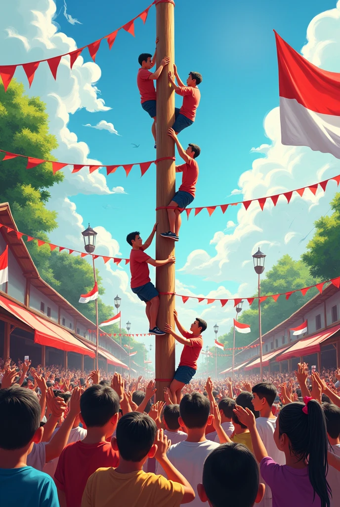 Lomba panjat pinang, lomba 17 agustus