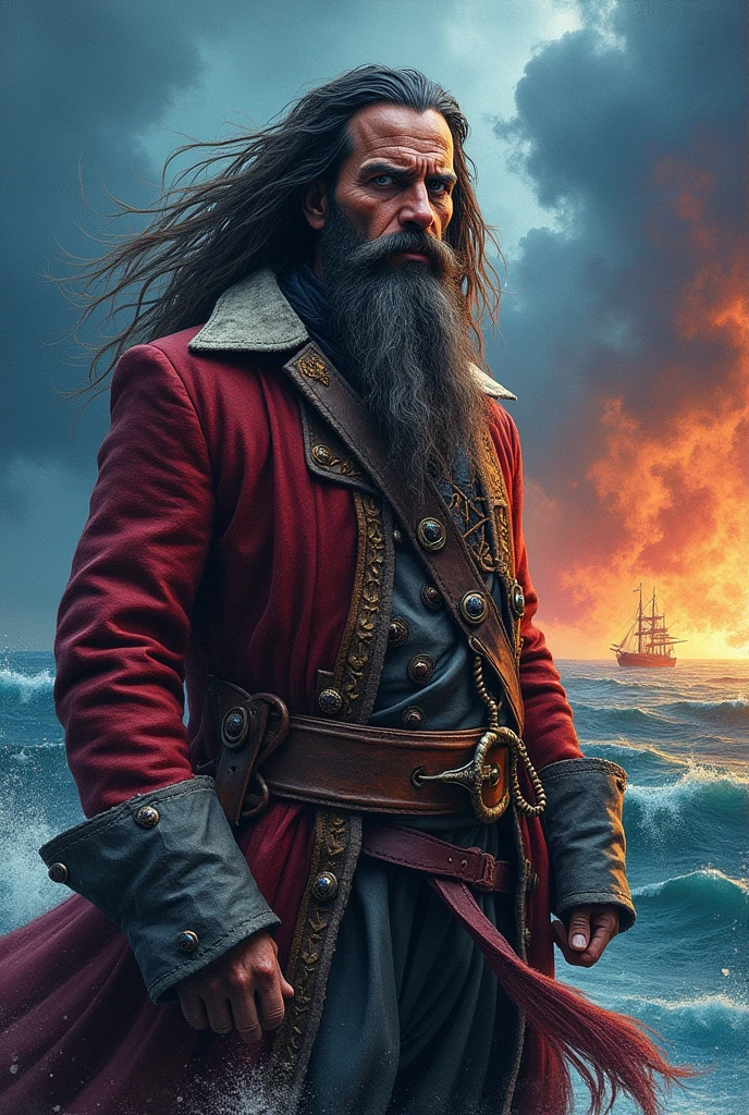 Pirates of the Caribbean Blackbeard Crayon Drawing