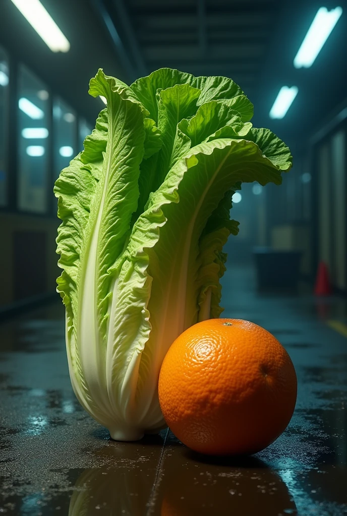 A lettuce and an orange as attractive as an action movie about gangsters and policemen


