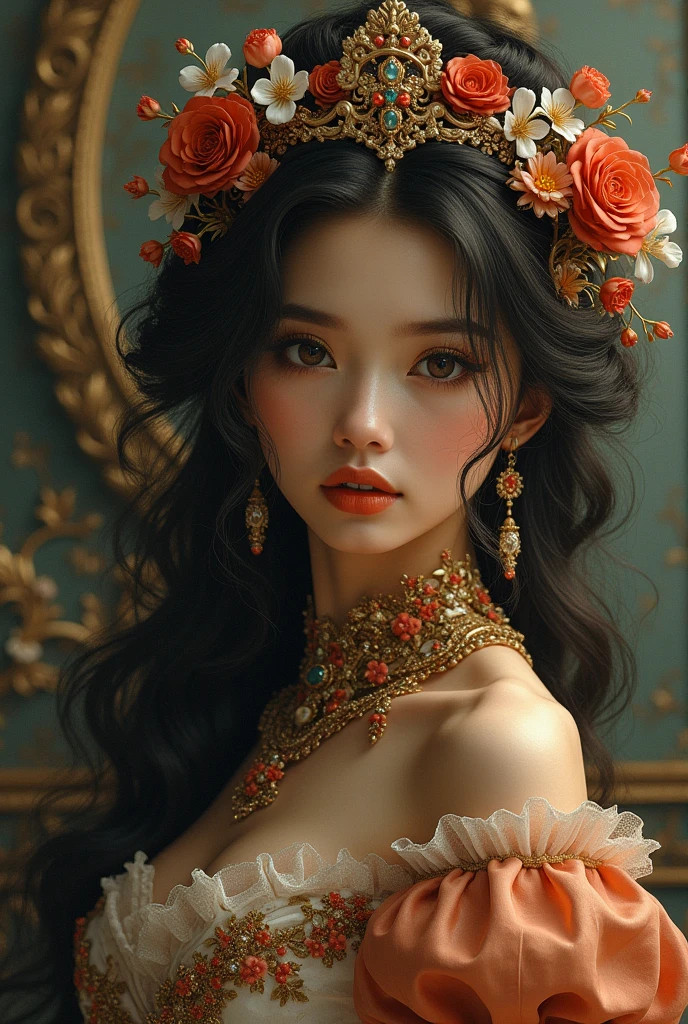 Woman, large boobs, vore, Korean, perfect skin