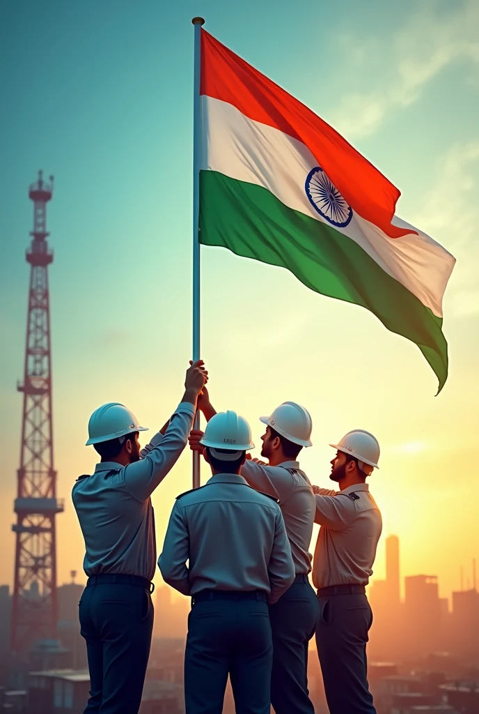 ENGINEERS white helmet HOISTING FLAG IN INDIAN HAPPY INDEPENDENT DAY WhatsApp status