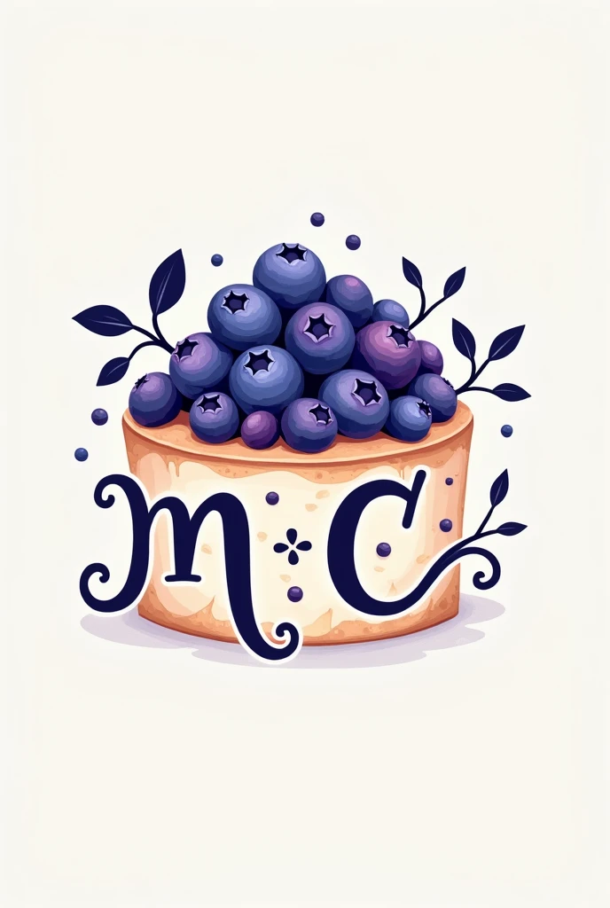 Well I want you to make me a logo that is about a blueberry cake and has the letters M ,C but they look like part of the blueberry branches