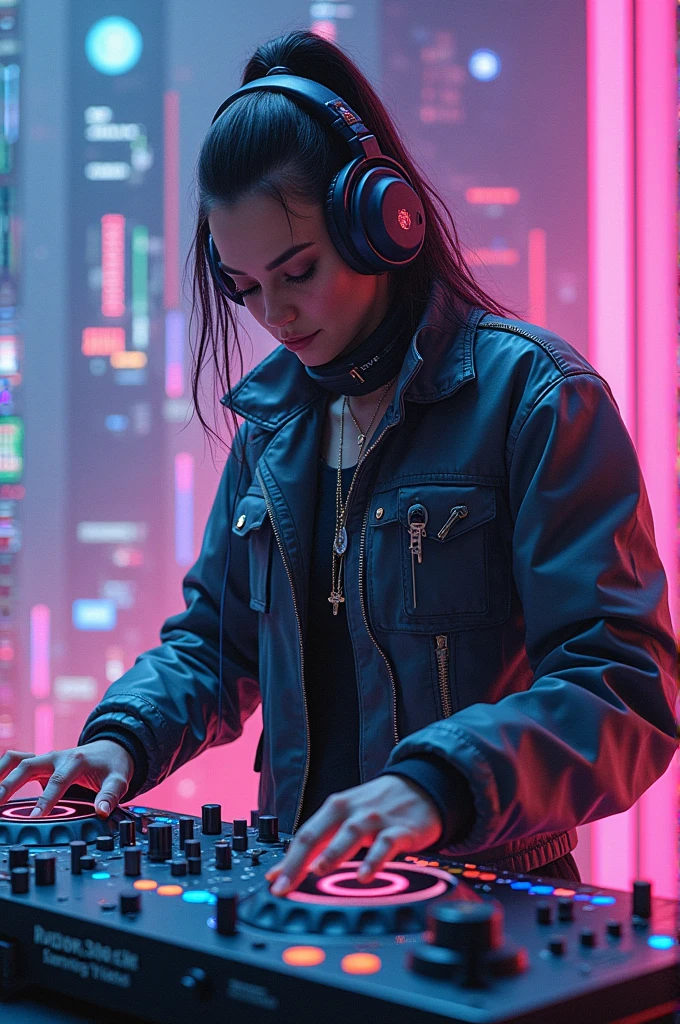 Cyberpunk futuristic DJ