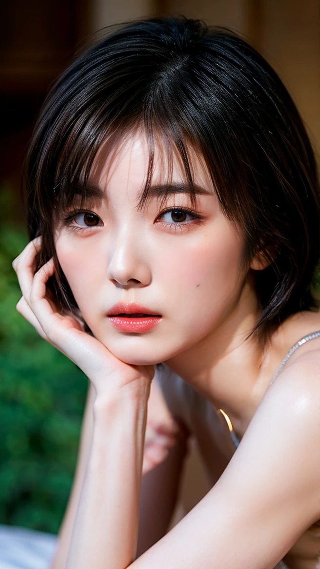 (Petite Girls, 1 person, Small breasts, Medium Bob Hair, Completely naked,), Fair-skinned, Glossy Lips, skinny, Body Type, Delicate and sexy collarbone, Highest quality, RAW Photos, Realistic, face, Incredibly beautiful, cute, Depth of written border, High resolution, 超detailed, detailed, Very detailed, extremely detailed eye and face, Sharp pupils, Sharp focus, nsfw