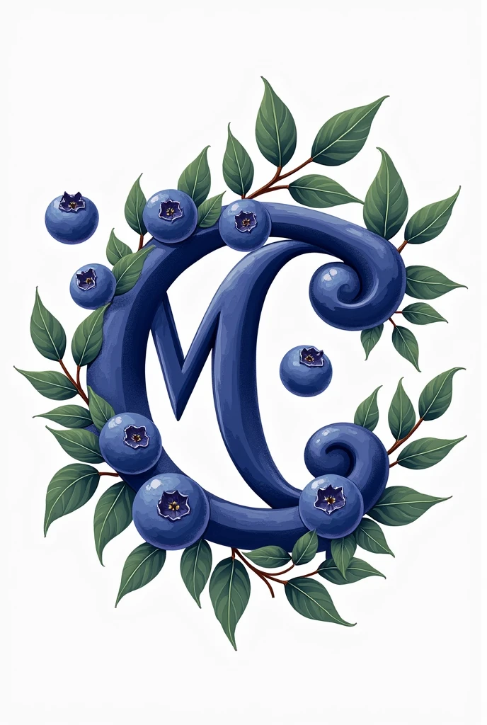 Well I want you to make me a logo that is about a blueberry cake and has the letters M ,C but they look like part of the blueberry branches