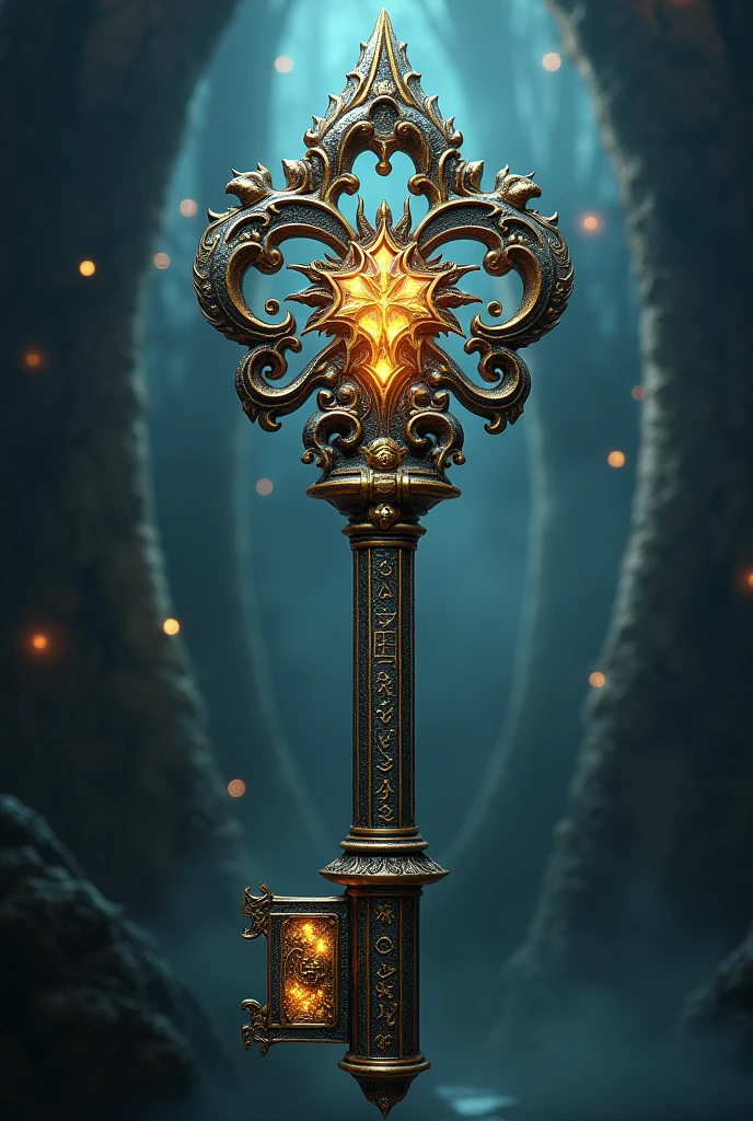 A key and a lock, with mystical and fictional details
